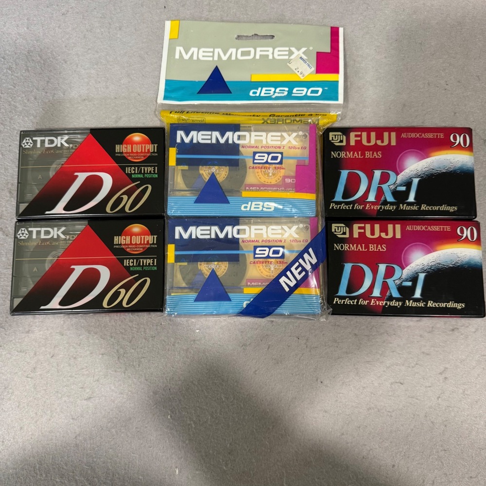 TDK Fuji Memorex Blank Audio Cassette Tapes Lot 6 Type I Normal Bias 60 90 Min